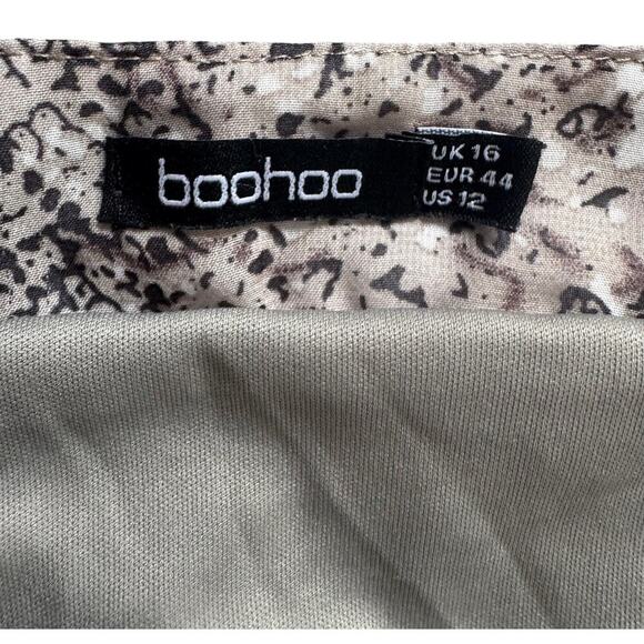 Boohoo Women’s Snake Print Ruffle Midi Skirt - Size US 12 / UK 16 / EU 44 - Picture 4 of 4